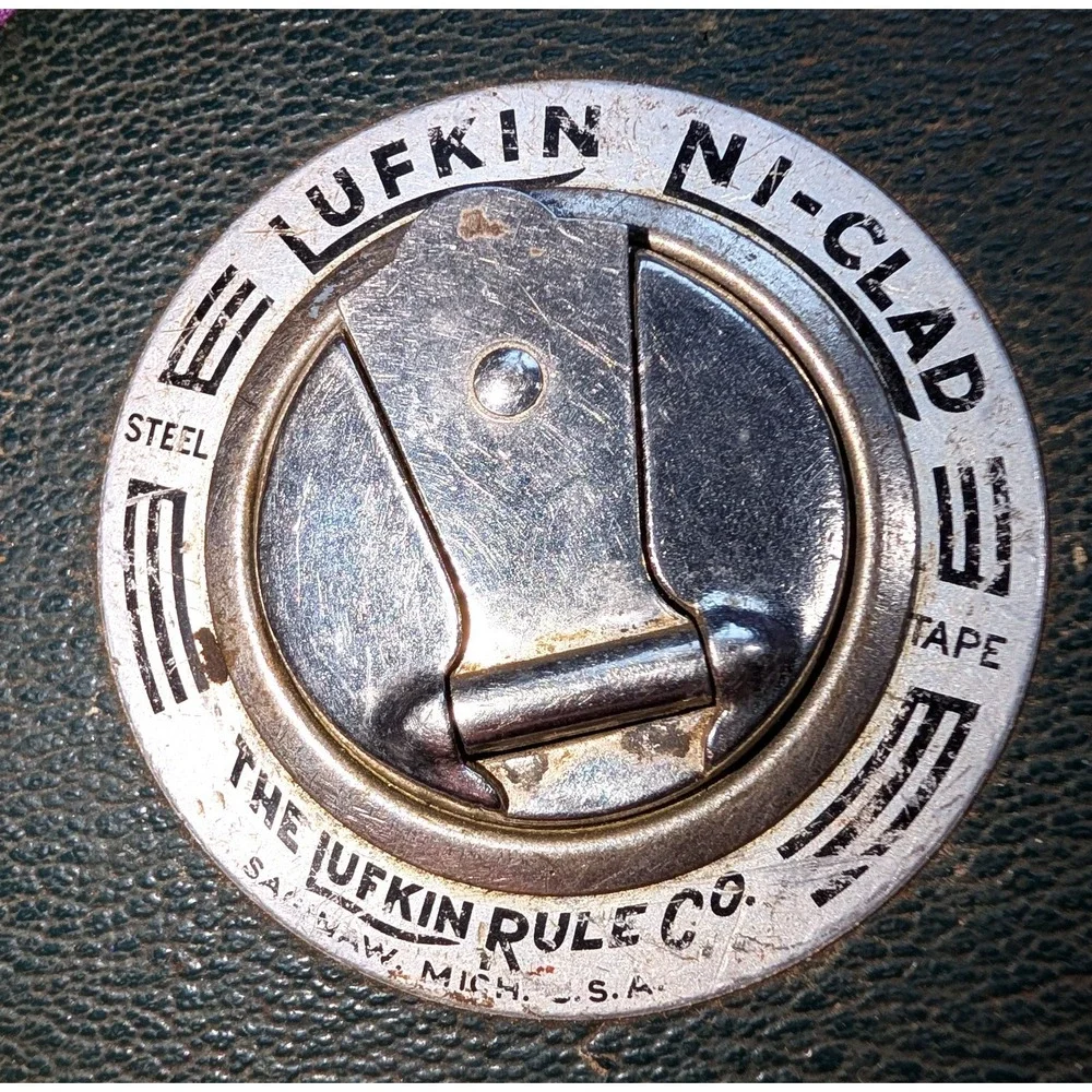 Vtg Lufkin Ni-Clad 75ft Royal Steel Tape Measure Saginaw Mi Green